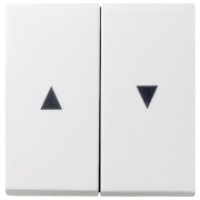 Клавиша 2-ая жалюзийная со стрелками System 55+E22 Gira белый глянцевый
