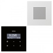 Радиоприемник скрытого монтажа с функцией RDS с динамиком F100 Gira белый глянцевый