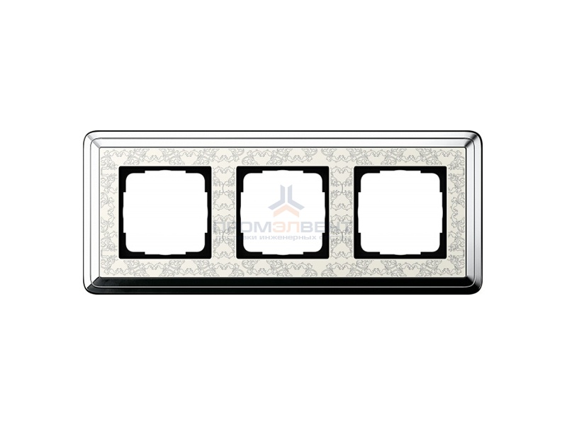 Рамка 3-ая Gira ClassiX Art Хром/Кремовый