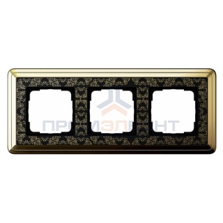 Рамка 3-ая Gira ClassiX Art Латунь/Черный