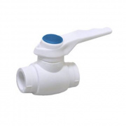 Кран шаровой Fusitek - 32 (Пайка/Пайка, ручка-рычаг белая с синей меткой)