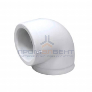 Отвод 90° Fusitek - 63 (для полипропиленовых труб под пайку, цвет белый)