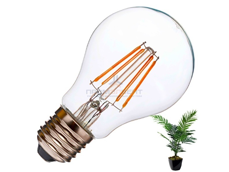 Светодиодная лампа для растений LED Fito Filament A60 6W 220V E27
