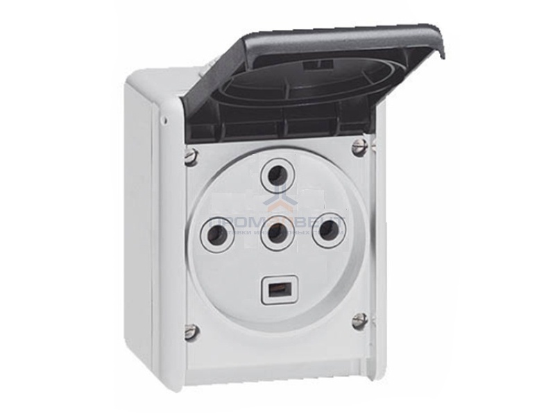 Розетка 3К+Н+З 32А 380V IP55 Legrand Plexo