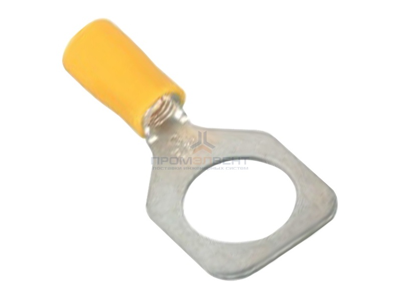 Наконечник с отверстием под винт и изолир.фланцем 2,5-6 кв.мм 8,2 мм (50шт) жёлтый (НКИ)