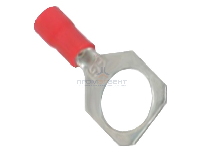 Наконечник с отверстием под винт и изолир.фланцем 0,25-1,5 кв.мм 8,2 мм (100шт) красный (НКИ)