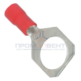 Наконечник с отверстием под винт и изолир.фланцем 0,25-1,5 кв.мм 8,2 мм (100шт) красный (НКИ)