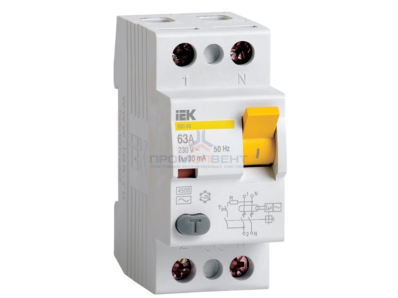 УЗО ВД1-63 2Р 63А 30мА ИЭК