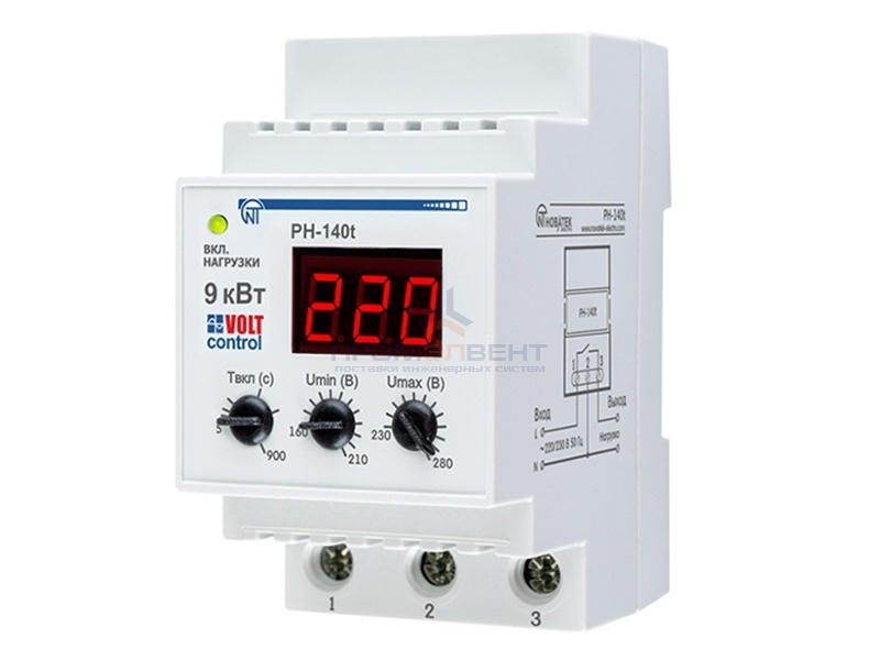 Однофазное реле контроля напряжения РН-140Т 40А, тепловое реле, на DIN-рейку