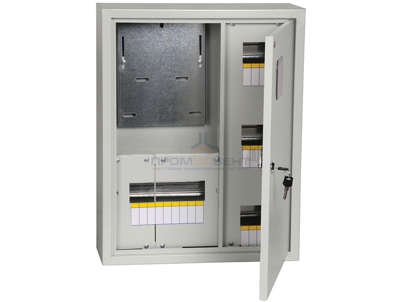 Щит металлический ЩУРн-3/18зо-1 36 УХЛ3 IP31 на 3-х фазный счетчик и 18 модулей навесной ИЭК